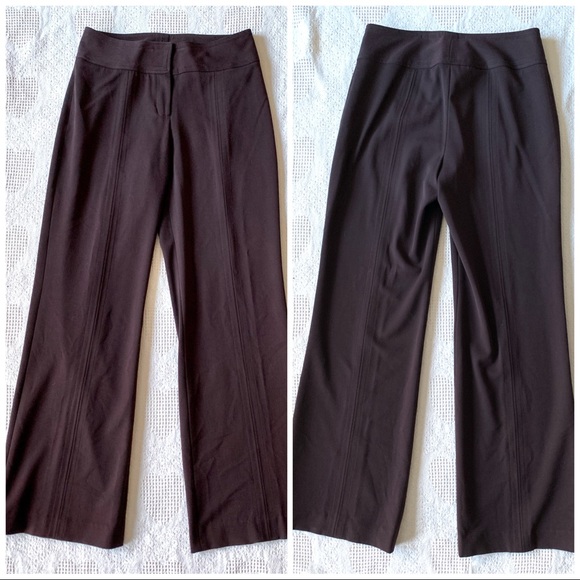 TAÏGA Brown High-rise bootcut Plain-front Trousers size 8 - Picture 5 of 10